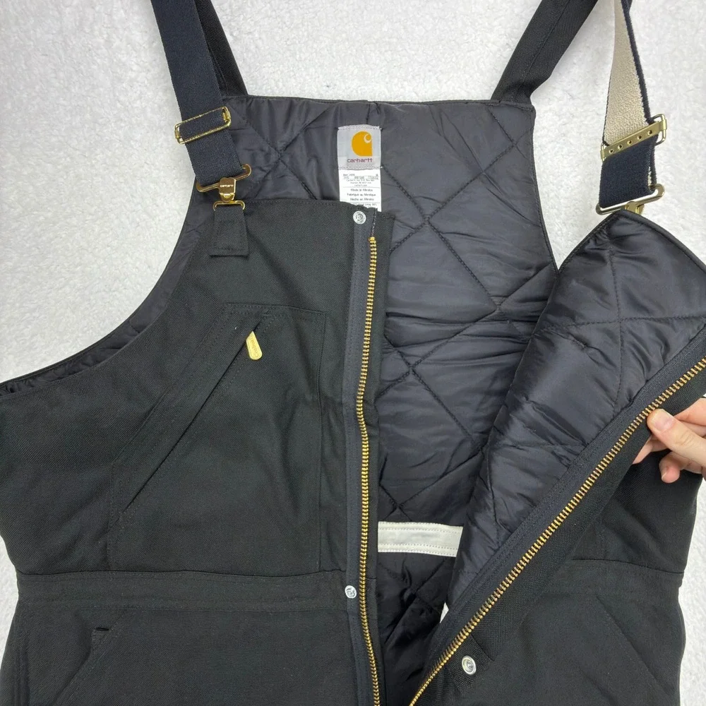 Carhartt Yukon Zip-To-Waist Biberalls Mens 44x30 R33 BLK Black NWT Bibs Overalls